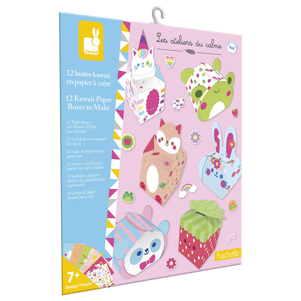 Kreativset 12 Kawaii-Papierboxen zum Selberbasteln 7+