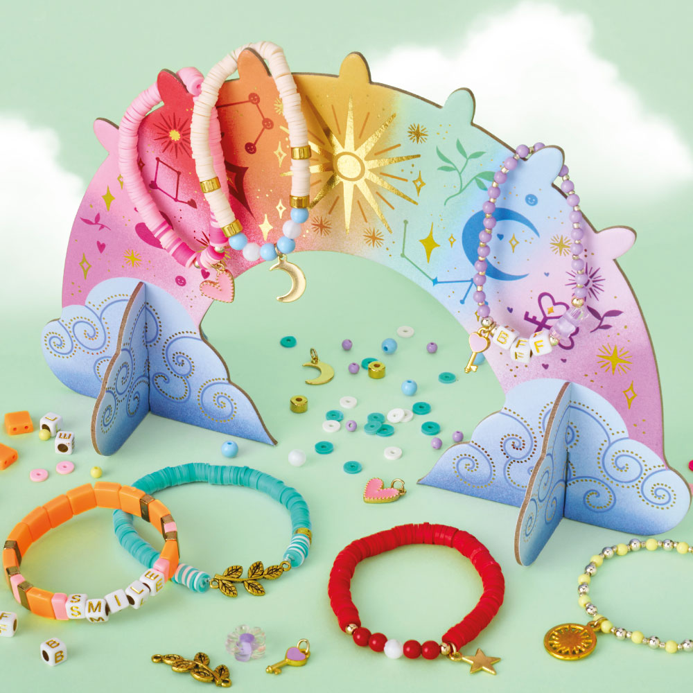 Kreatives Set zum Basteln von Schmuck mit Ständer – Armband für jeden Tag der Woche 7+