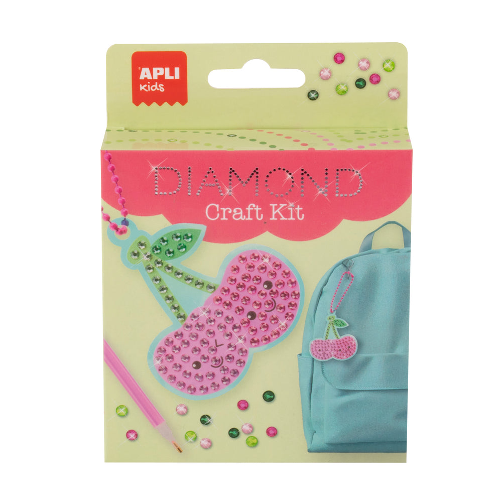 Set zum Basteln von Diamant-Schlüsselanhängern DIY – Kirsche