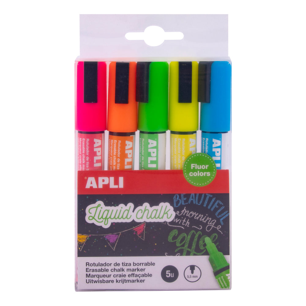 Set mit Kreidemarkern – fluoreszierend 5 Stück