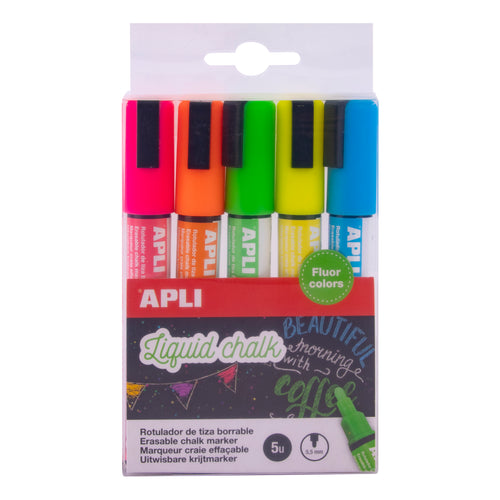Set mit Kreidemarkern – fluoreszierend 5 Stück