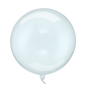 Folienballon Kugel - Transparent blau 40 cm