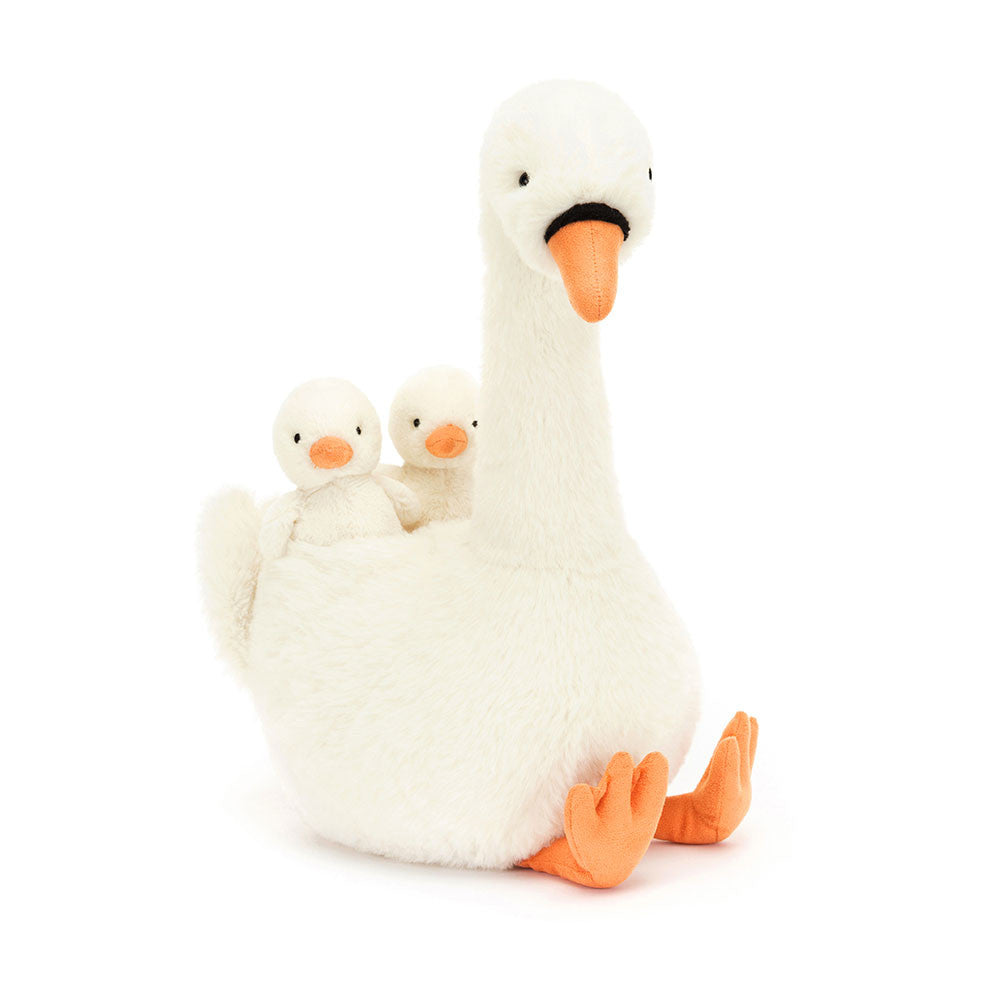 Plüsch-Schwan mit Küken  39 cm - Tublu.de