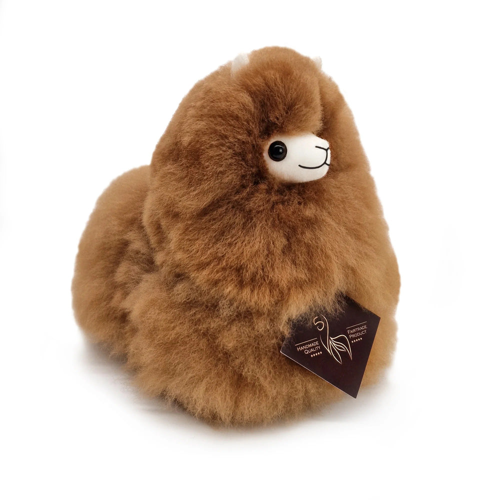 Fluffiges Alpaka Naturals-Kuscheltier – Hazelnut 15 cm