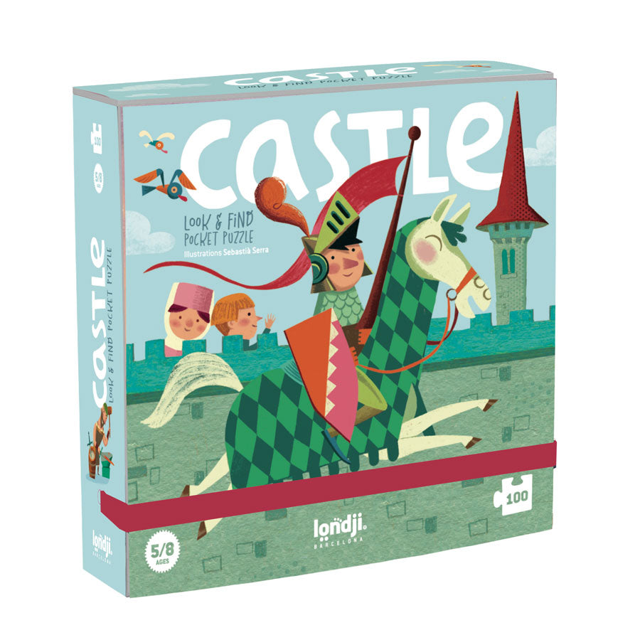 Taschenpuzzle mit Beobachtungsspiel – Burg 100 Teile