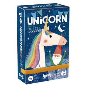 Taschenpuzzle mit Beobachtungsspiel – Einhorn 24 Teile