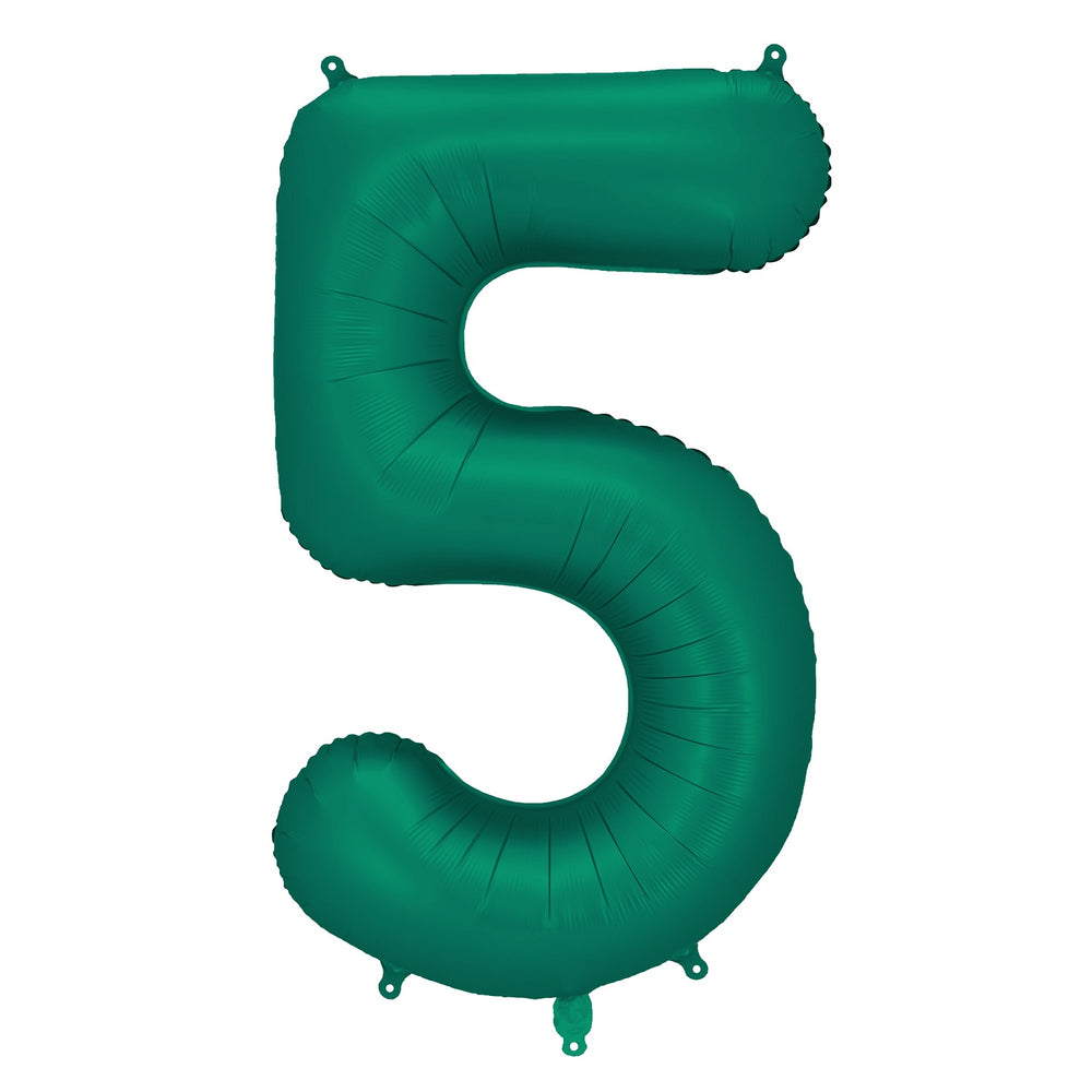 Folienballon 86 cm – Zahl 5, flaschengrün