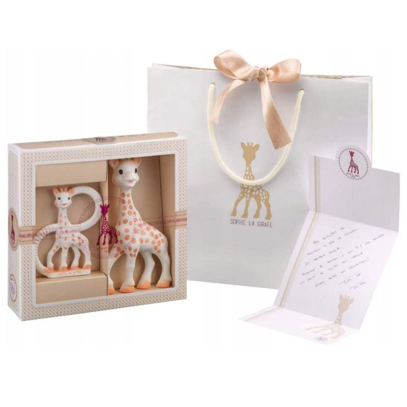 Beißring Sophie die Giraffe  – kleines Geburtstags-Set