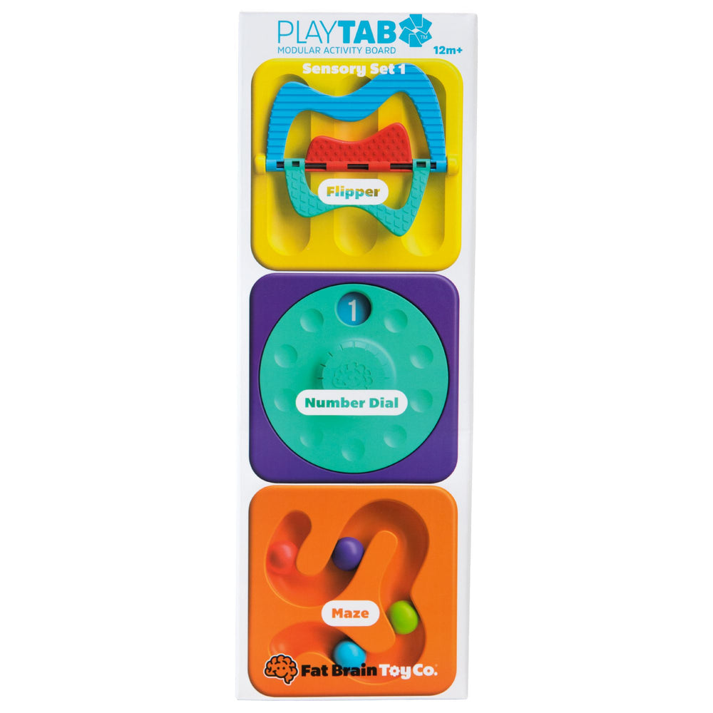 Set mit 2 sensorischen Quadraten mit schwarz-weißen Kugeln von PlayTab - Tublu.de
