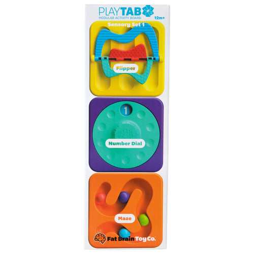 Set mit 2 sensorischen Quadraten mit schwarz-weißen Kugeln von PlayTab - Tublu.de