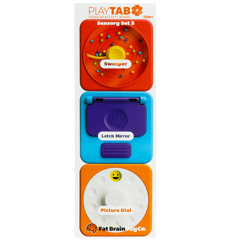 Set mit 3 sensorischen Quadraten mit Kugelschieber PlayTab - Tublu.de