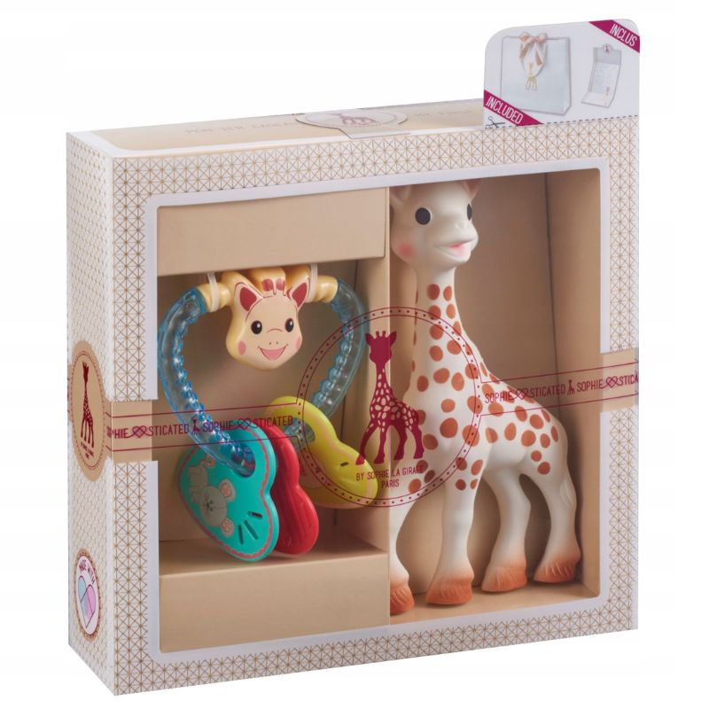 Geschenkset Sophie la girafe mit Herzrassel