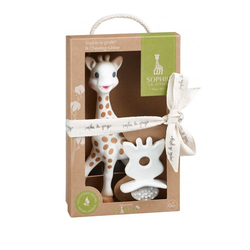 Set So'Pure  - Sophie die Giraffe mit Beißring aus Kautschukharz