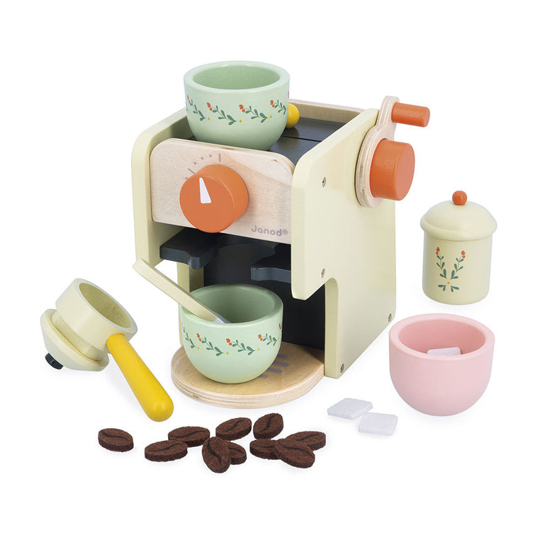 Espressomaschine aus Holz mit Zubehör - Shiny Grandma 3+