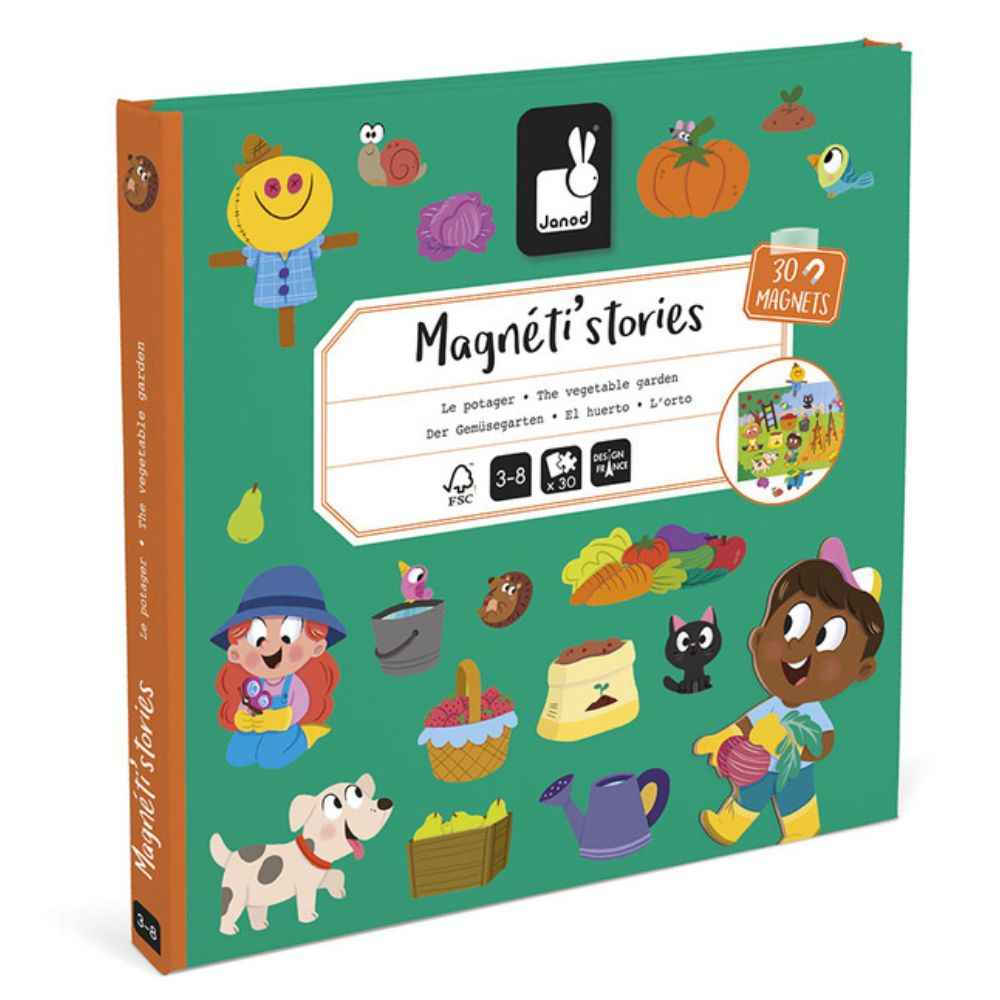 Magnetyczna układanka Magneti'stories Janod - W ogródku
