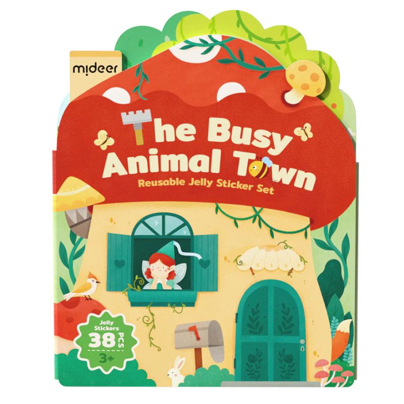 Set mit wiederverwendbaren Gel-Aufklebern – The Busy Animal Town