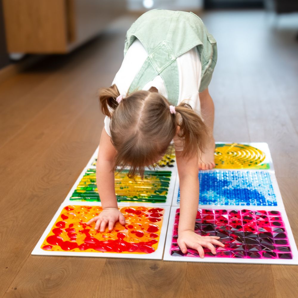 Sensorischer Pfad Flüssigkeitsplatten mit Struktur 30 cm 4 Stück