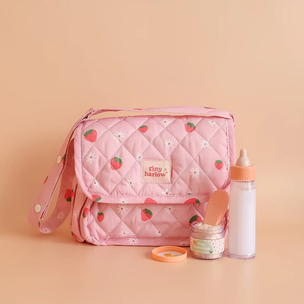 Tasche mit Zubehör für Puppen – Strawberry Picnic