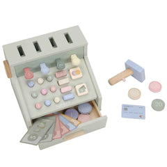 Drewniana kasa fiskalna ze skanerem i czytnikiem kart Little Dutch