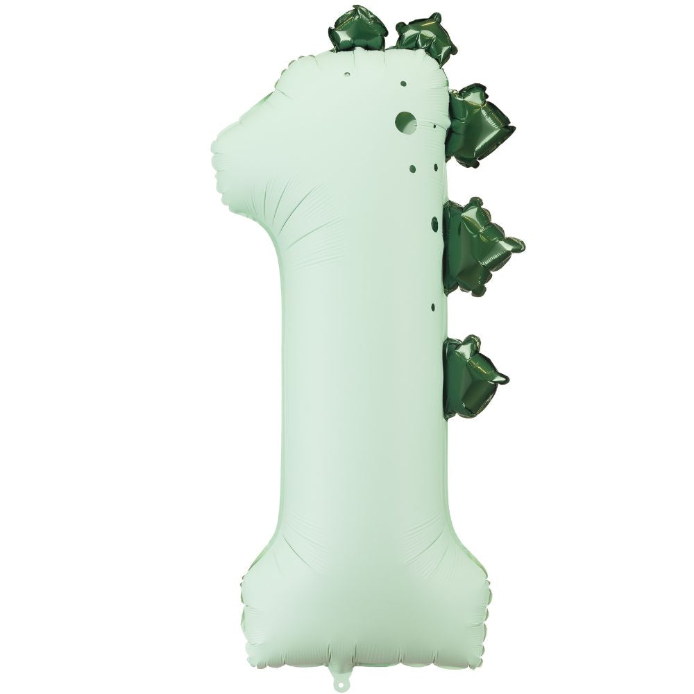 Folienballon 92 cm – Zahl 1 Dinosaurier