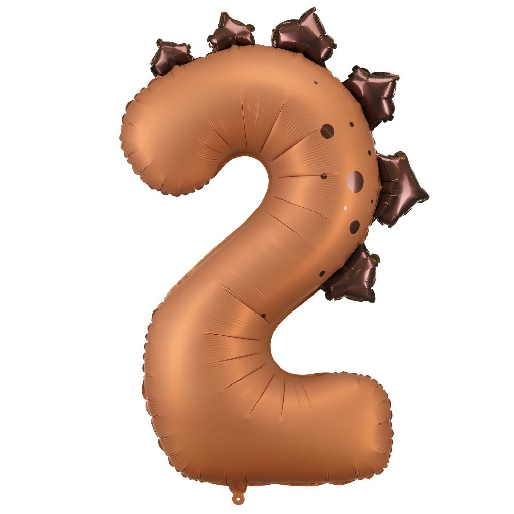 Folienballon 92 cm – Zahl 2 Dinosaurier
