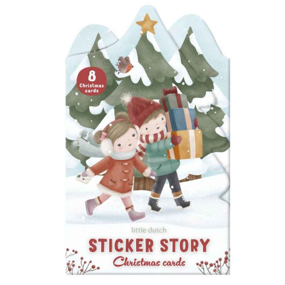 Little Dutch weihnachtliches Stickerset mit Postkarten