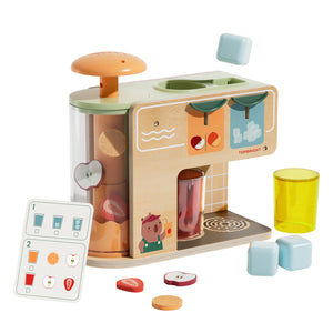 Interaktive Saftpresse aus Holz