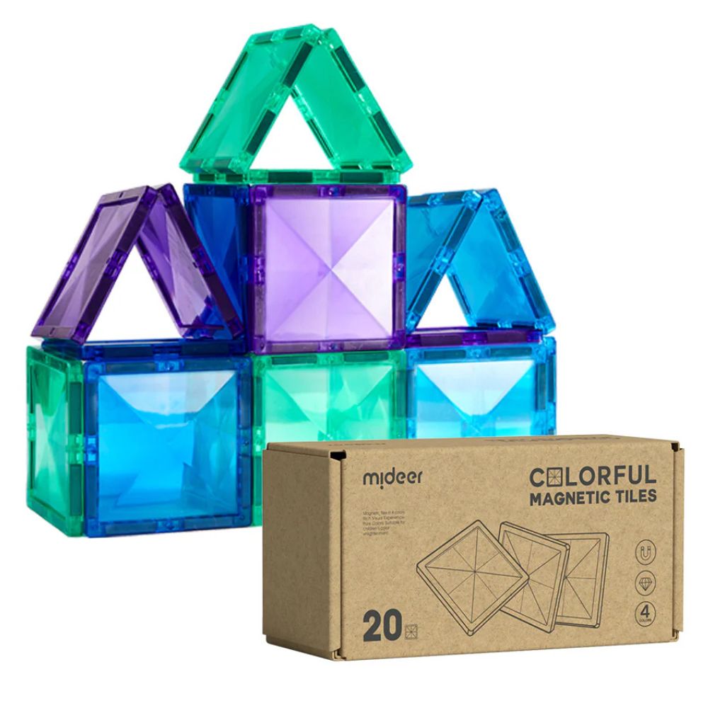 Magnetbausteine  – Kühle Farben, 20 Quadrate