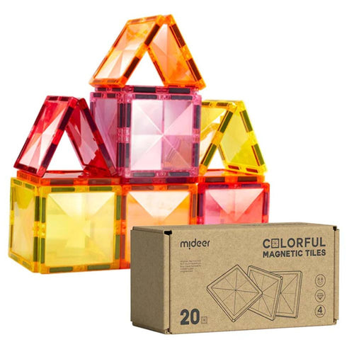 Magnetbausteine – Warmfarben, 20 Quadrate