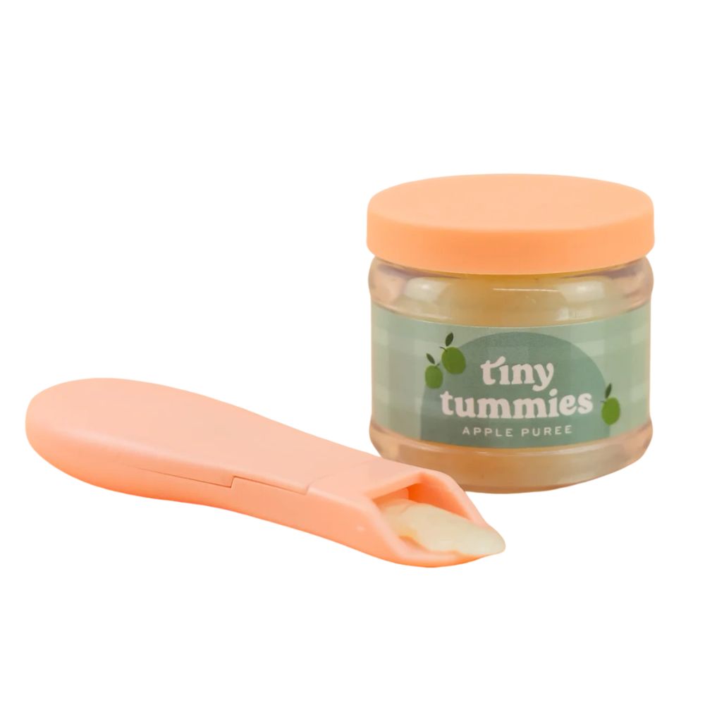 Magisches Glas von Tiny Tummies mit Löffel zum Füttern von Puppen – Apfel