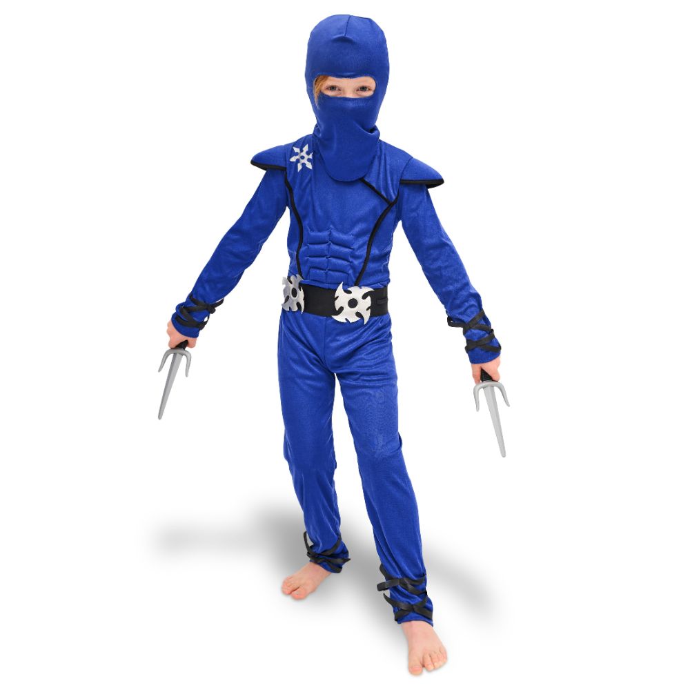 Blaues Ninja-Kostüm – Größe 116–128 cm (5–8 Jahre)