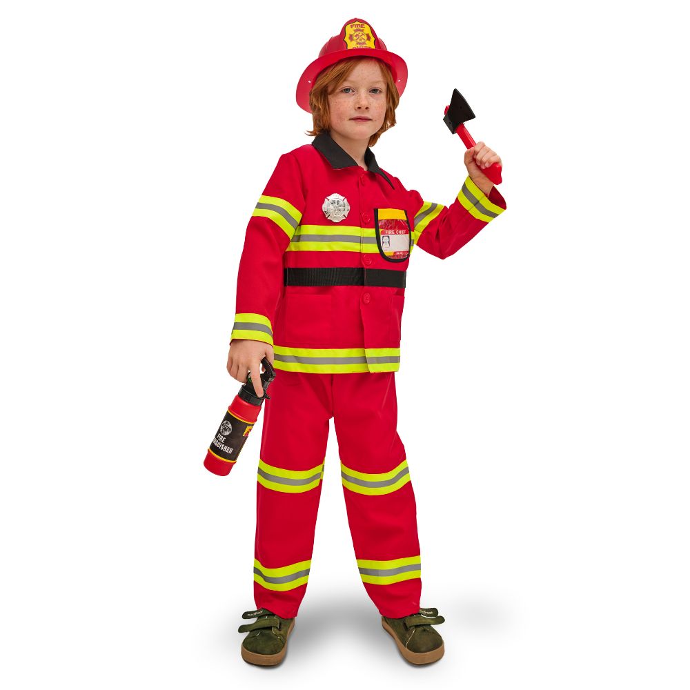 Feuerwehrmann-Kostüm – Größe 116–128 cm (5–8 Jahre)