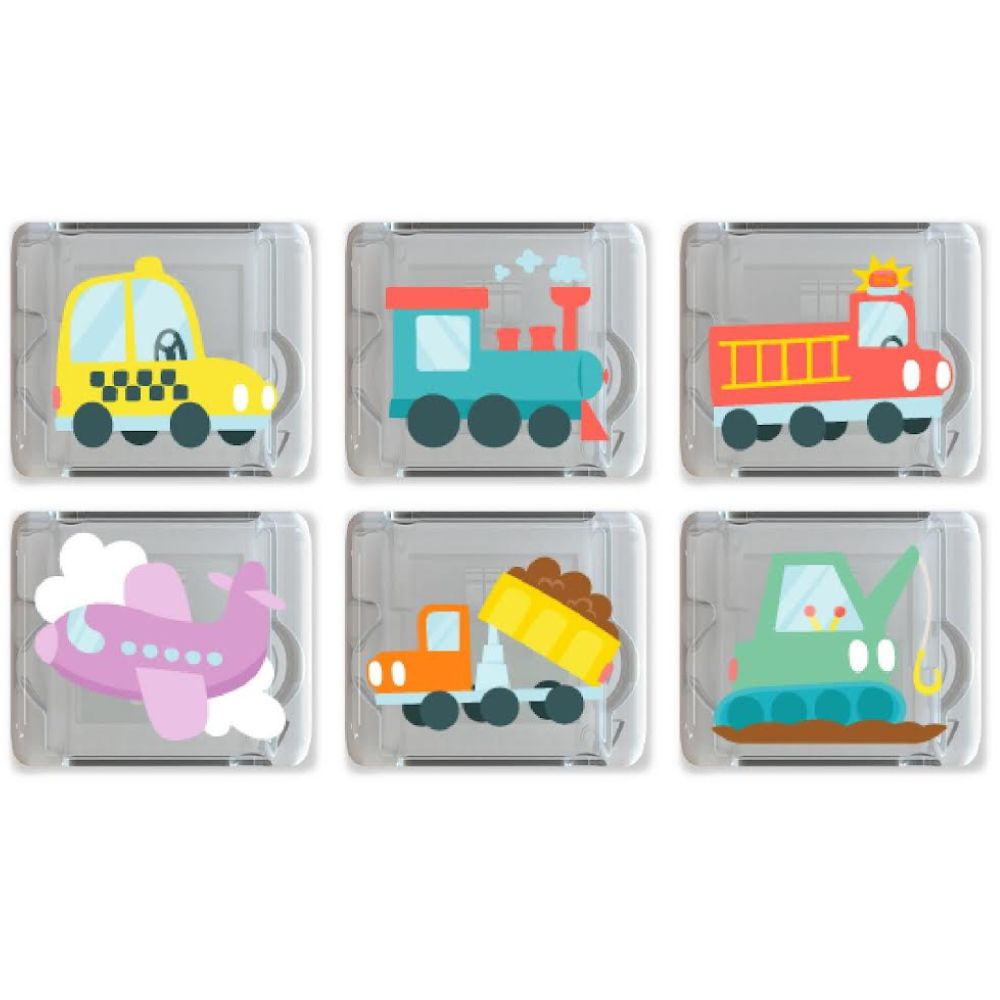 Sensorische Würfel, die im Wasser leuchten – Fahrzeuge, 6 Stück