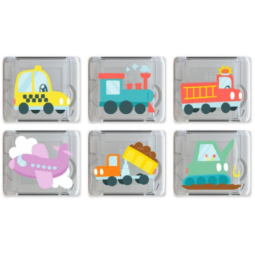 Sensorische Würfel, die im Wasser leuchten – Fahrzeuge, 6 Stück