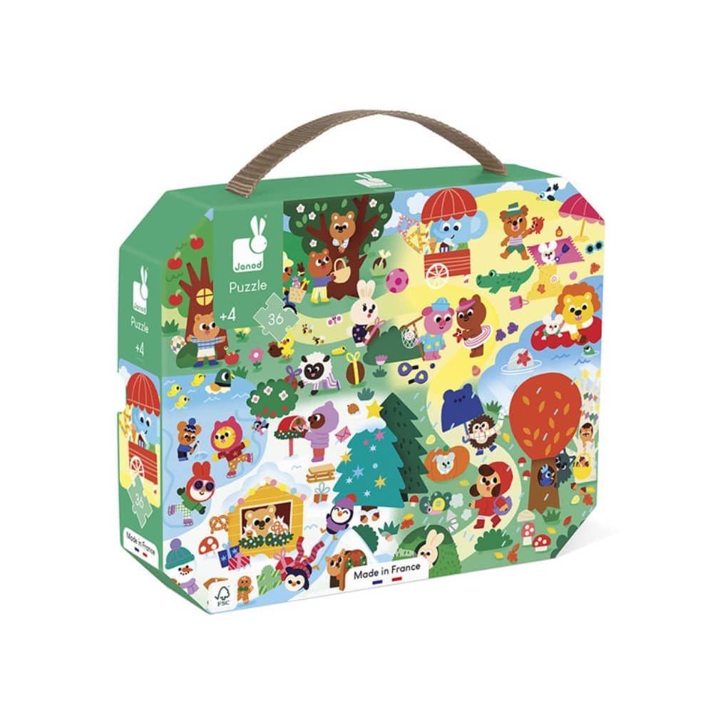 Puzzle im Koffer – 4 Jahreszeiten, 36 Teile