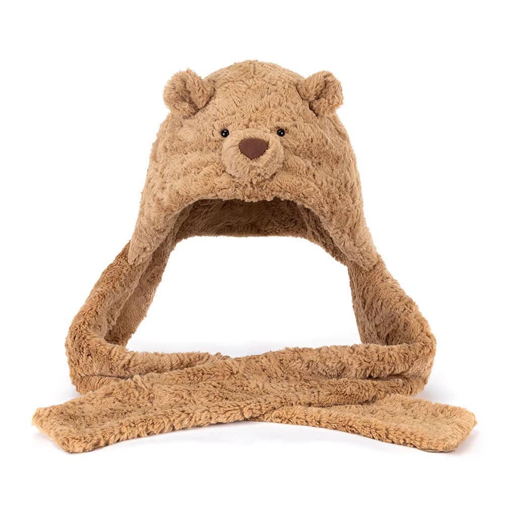 Kuschelige Plüschmütze – Bär Bartholomäus, 33 cm