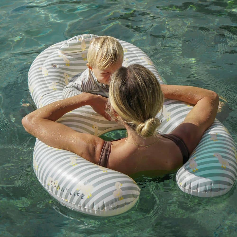 Schwimmender Babysitz – Duck Sage Stripe