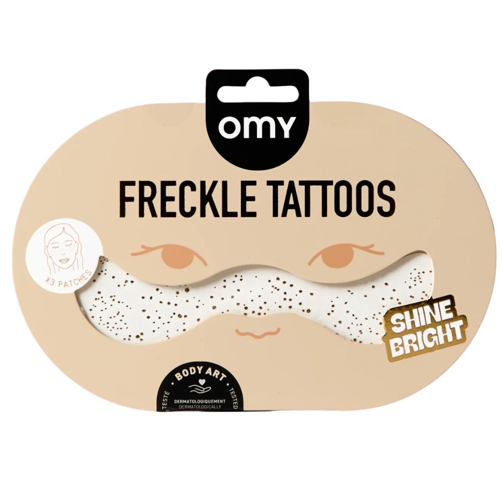 Gesichtssticker – goldene Glitzersommersprossen, 3 Stück