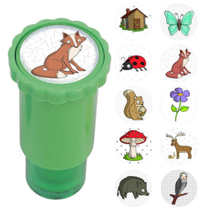 Stempel mit Aufklebern – Wald