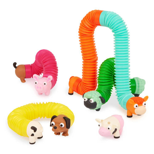 Battat Li'l Barn Buddies sensorische Röhren Bauernhoftiere