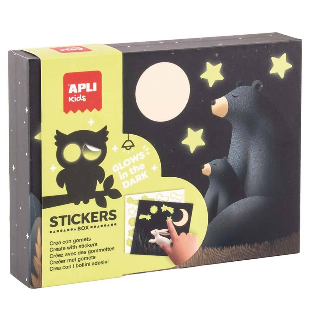 Kreativ-Set mit Leuchtaufklebern – Bär