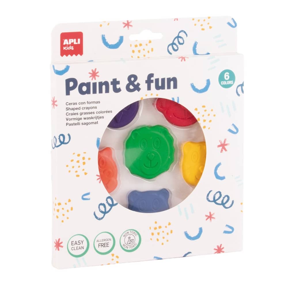 Wachsmalstifte in Tierform für Kinder – Tier-Buntstifte (6 Farben)