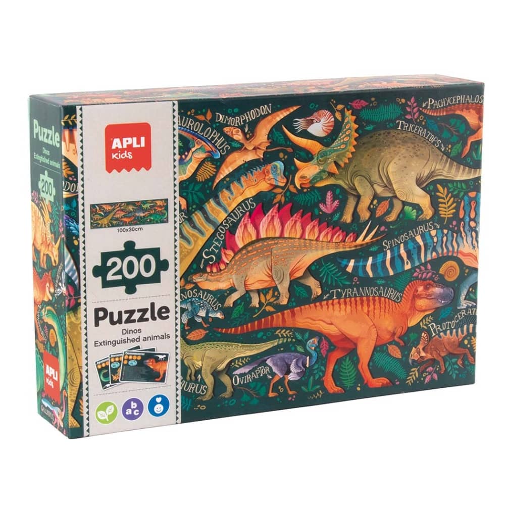 Lernpuzzle – Ausgestorbene Tiere Dinosaurier (200 Teile)