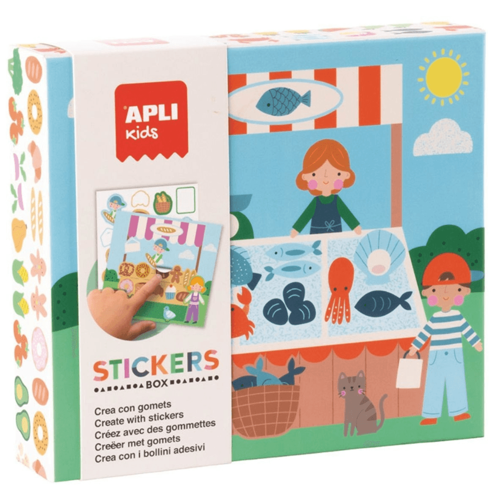 Kreativ-Set mit Stickern – Markt