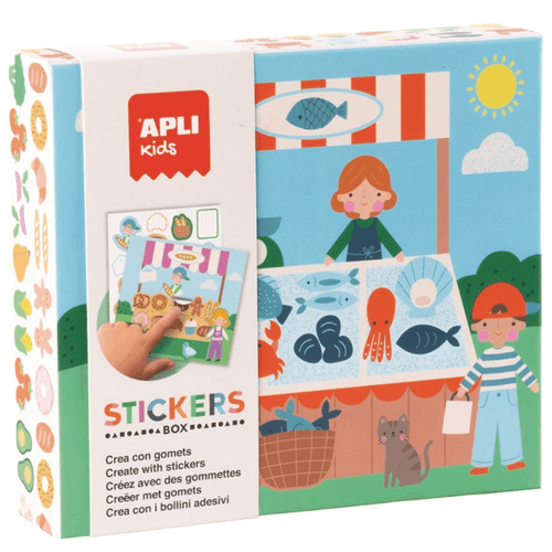 Kreativ-Set mit Stickern – Markt