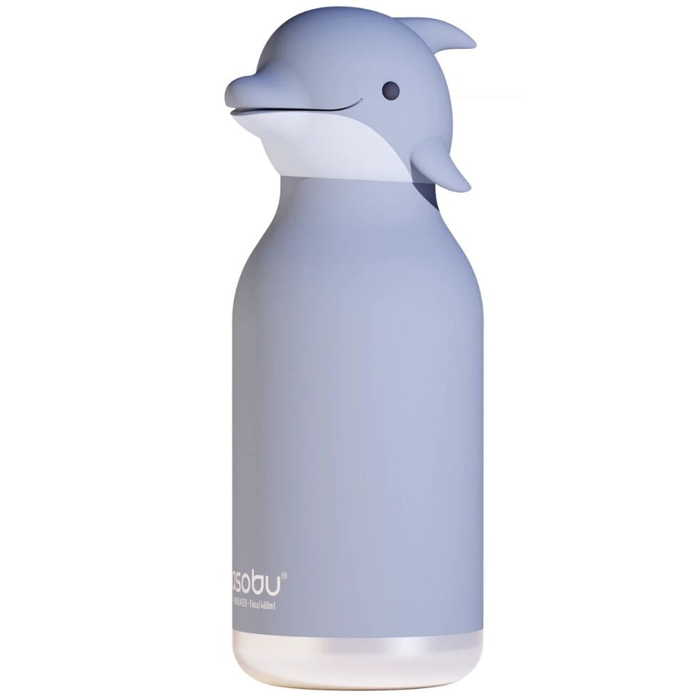 Thermo-Trinkflasche mit Strohhalm Bestie – Delfin (460 ml)