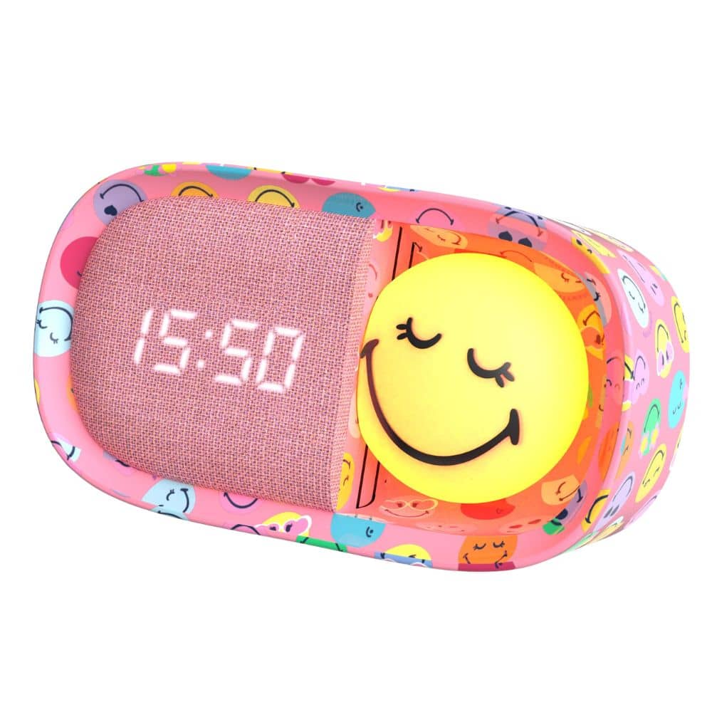 Kinderwecker mit Nachtlicht MOB Smiley World in Rosa