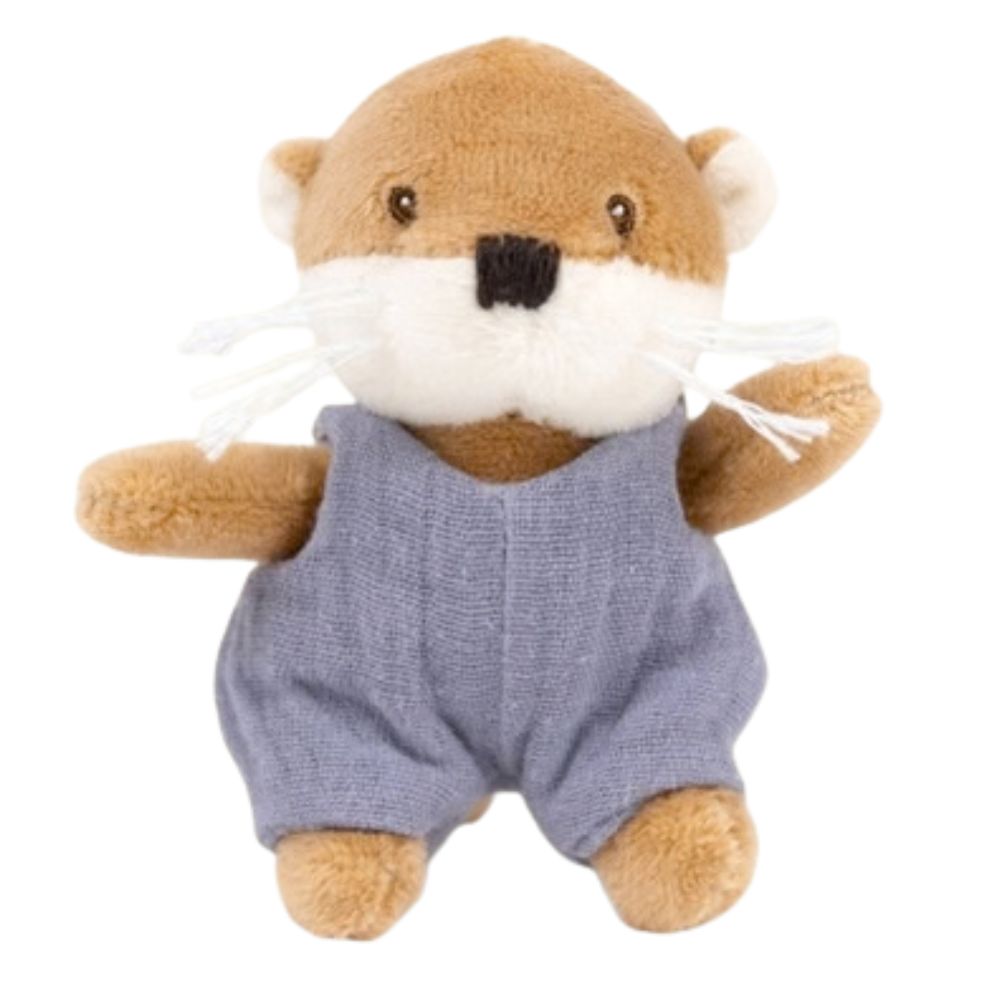 Plüsch-Otter Mini Zelie in blauer Latzhose