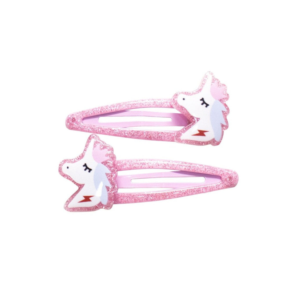 Yuko B. Haarspangen Einhörner, Glitzer-Rosa