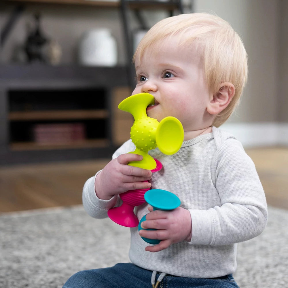 Rasseln Saugnäpfe Pip Squigz Loops - Bobo Orange